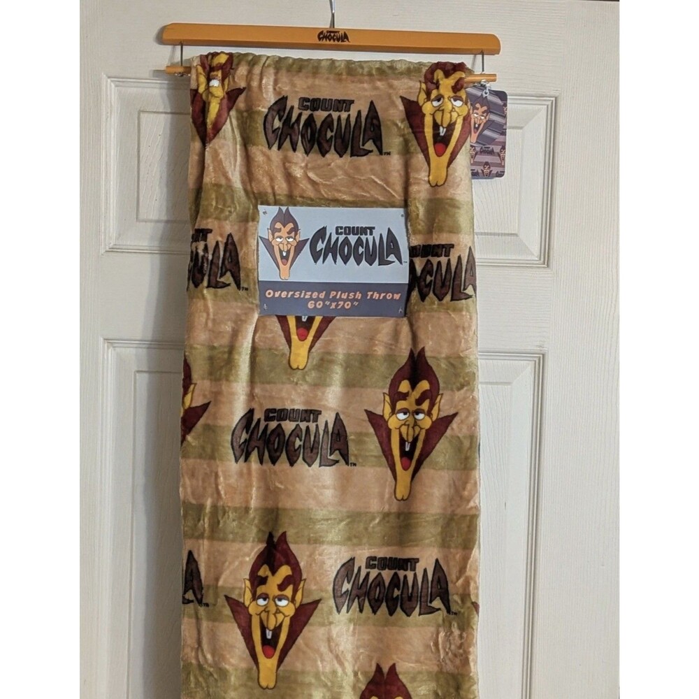 Count Chocula Oversized Plush Throw Blanket Vampire Halloween Candy Fall 60x70